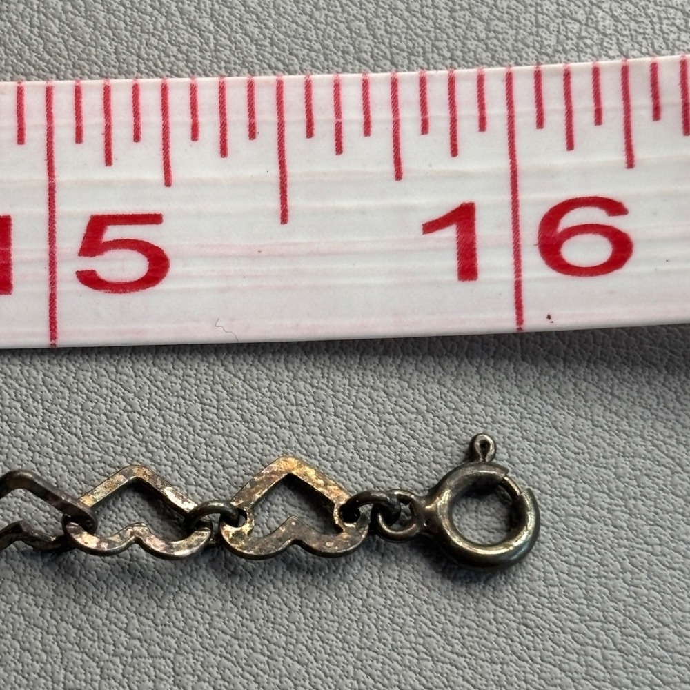 Vintage Milor Sterling Open Heart Link Necklace 16" - READ, It's been polished - Picture 2 of 6